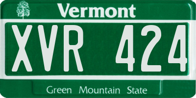VT license plate XVR424