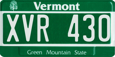 VT license plate XVR430