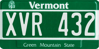 VT license plate XVR432