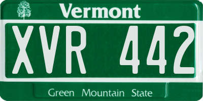 VT license plate XVR442