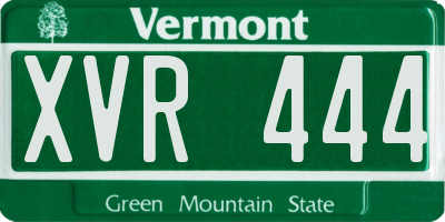 VT license plate XVR444