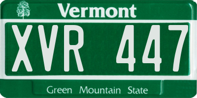 VT license plate XVR447
