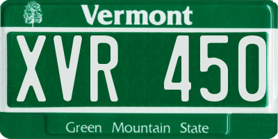 VT license plate XVR450