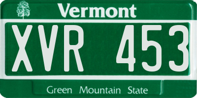 VT license plate XVR453