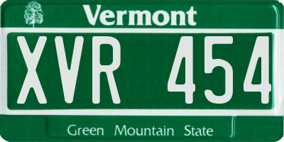 VT license plate XVR454