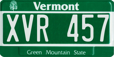 VT license plate XVR457