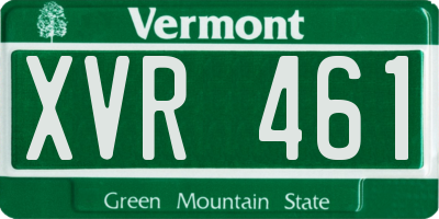 VT license plate XVR461