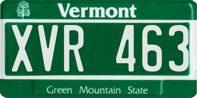 VT license plate XVR463