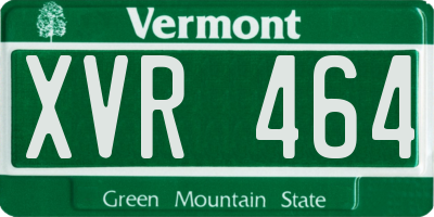 VT license plate XVR464