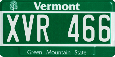 VT license plate XVR466