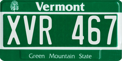 VT license plate XVR467