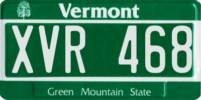 VT license plate XVR468