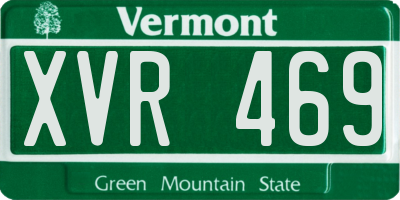 VT license plate XVR469