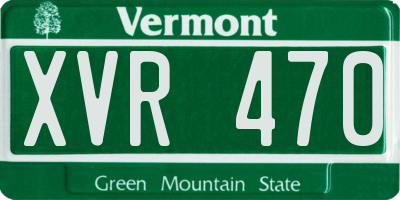 VT license plate XVR470