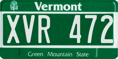 VT license plate XVR472