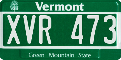 VT license plate XVR473
