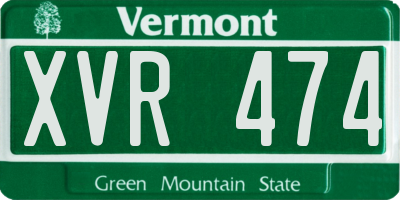 VT license plate XVR474