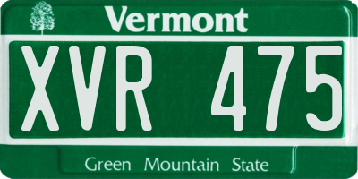 VT license plate XVR475