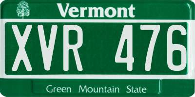 VT license plate XVR476