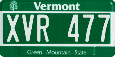 VT license plate XVR477