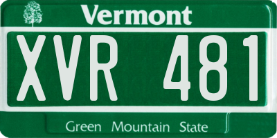 VT license plate XVR481
