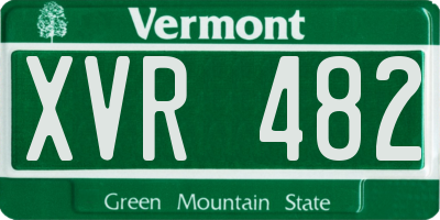 VT license plate XVR482