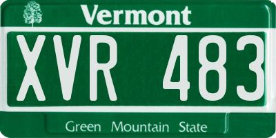 VT license plate XVR483
