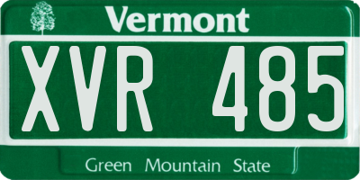 VT license plate XVR485