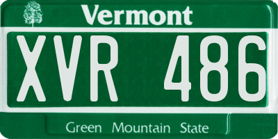 VT license plate XVR486