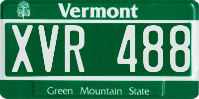 VT license plate XVR488