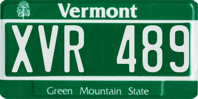 VT license plate XVR489