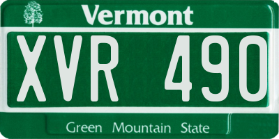 VT license plate XVR490