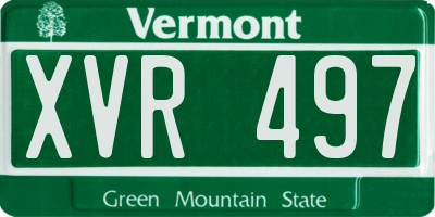 VT license plate XVR497