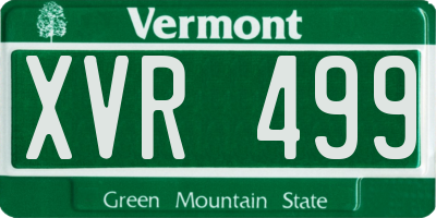 VT license plate XVR499