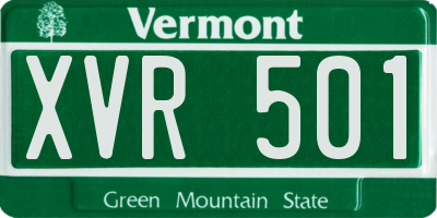 VT license plate XVR501