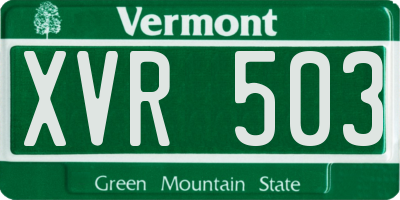 VT license plate XVR503