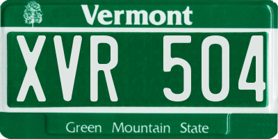 VT license plate XVR504