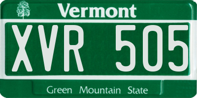 VT license plate XVR505