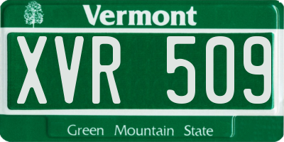 VT license plate XVR509