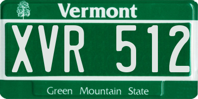 VT license plate XVR512
