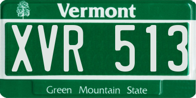 VT license plate XVR513
