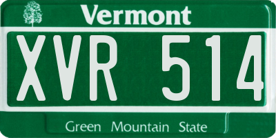 VT license plate XVR514