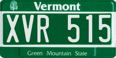 VT license plate XVR515