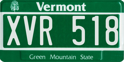 VT license plate XVR518