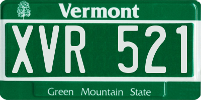 VT license plate XVR521