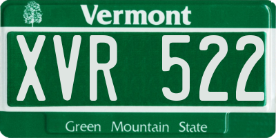 VT license plate XVR522