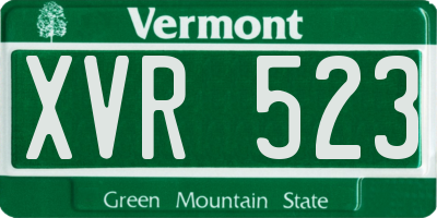 VT license plate XVR523