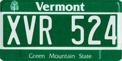 VT license plate XVR524