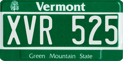 VT license plate XVR525