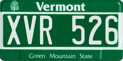 VT license plate XVR526